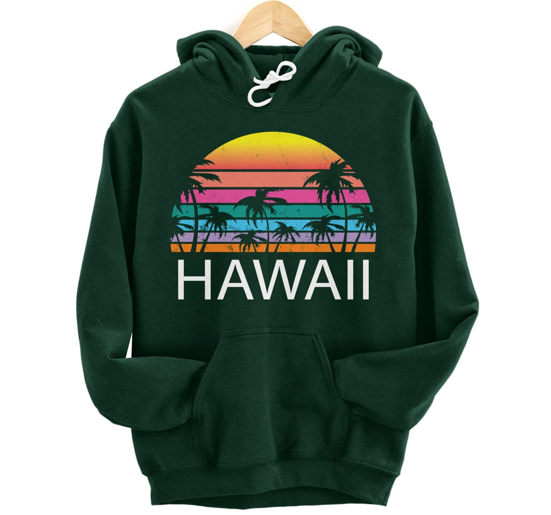 Hawaii Beach Maui Retro Hawaiian Surf Big Island Party Aloha Pullover Hoodie