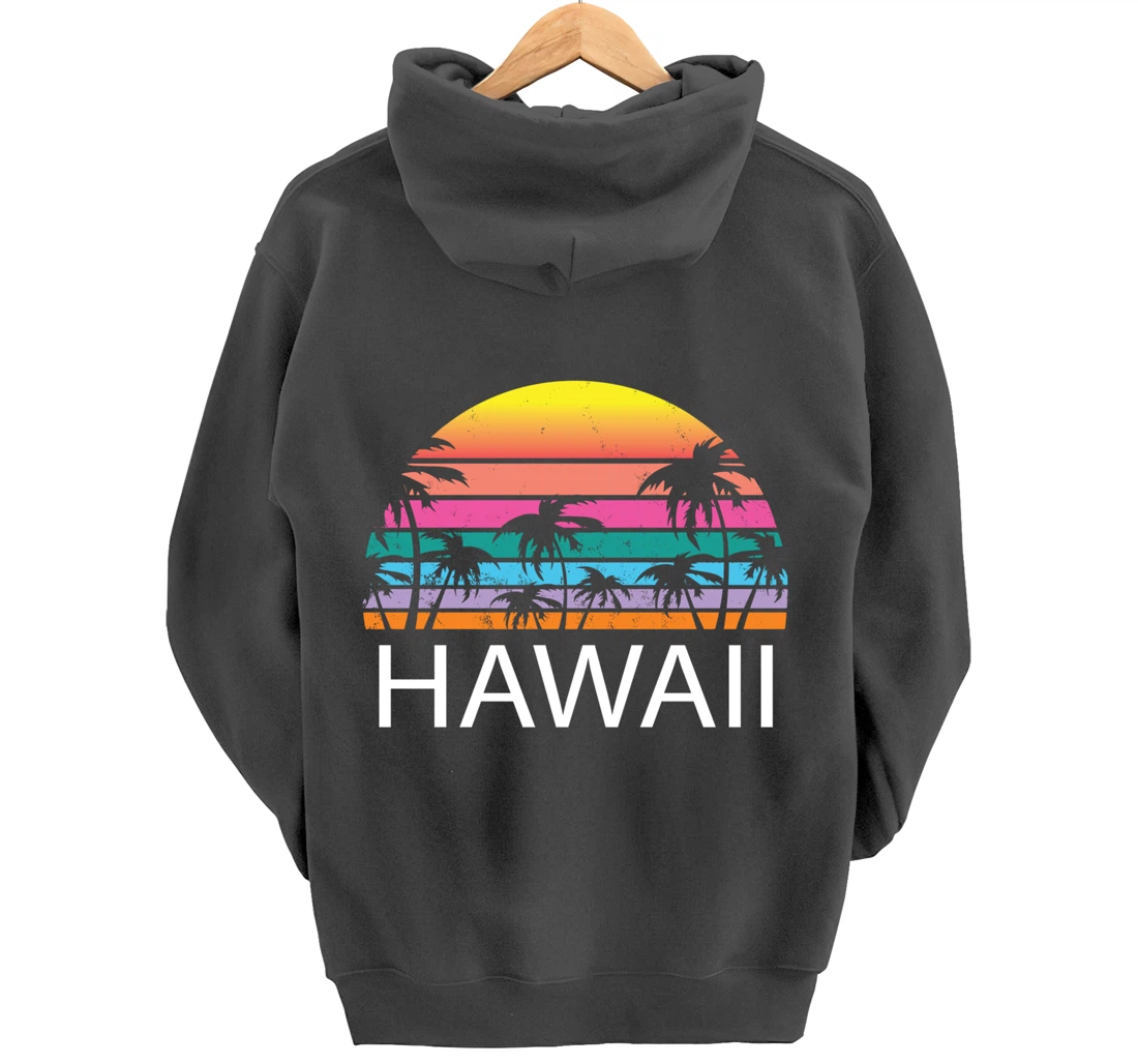 Hawaii Beach Maui Retro Hawaiian Surf Big Island Party Aloha Pullover Hoodie