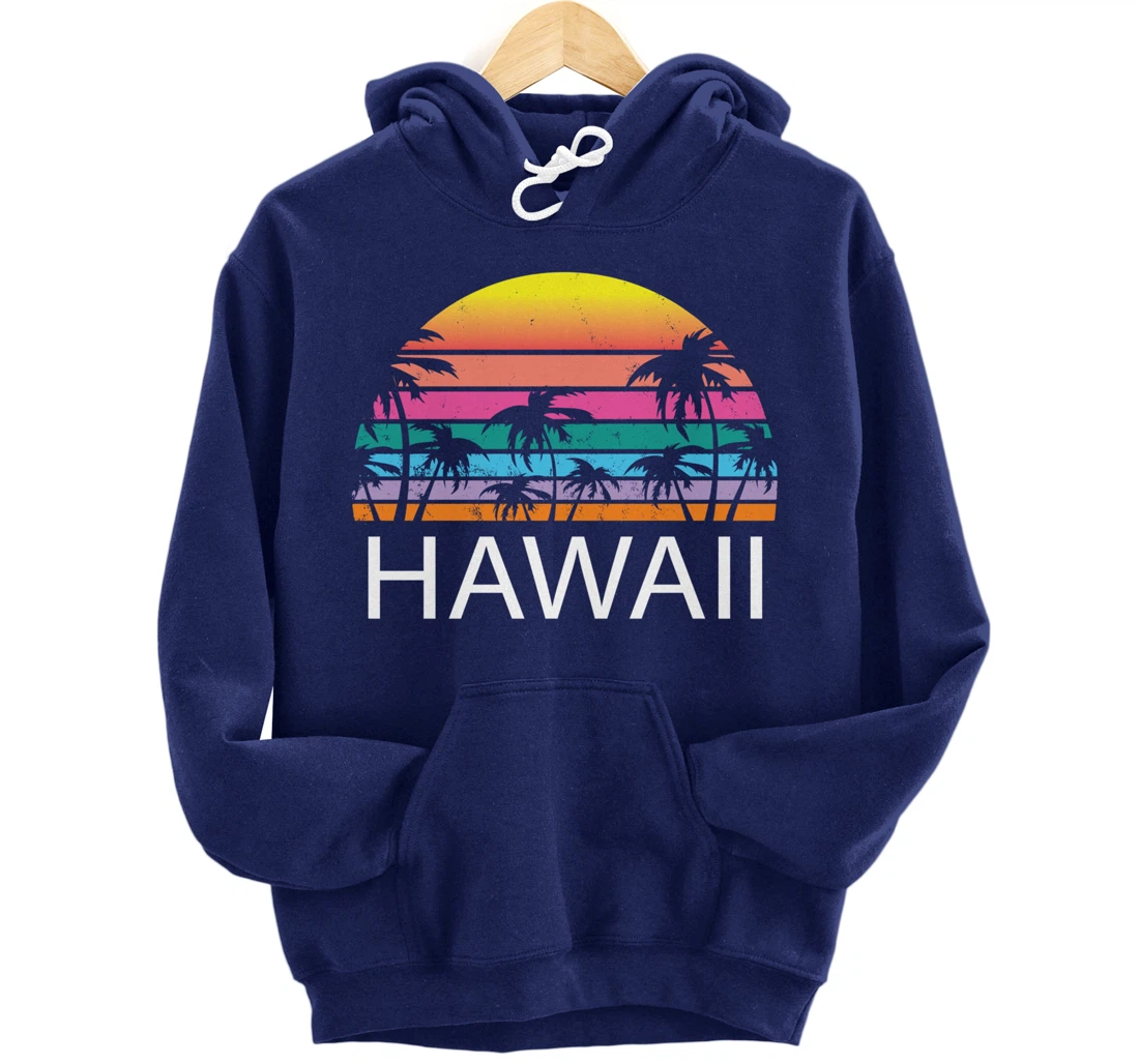 Hawaii Beach Maui Retro Hawaiian Surf Big Island Party Aloha Pullover Hoodie