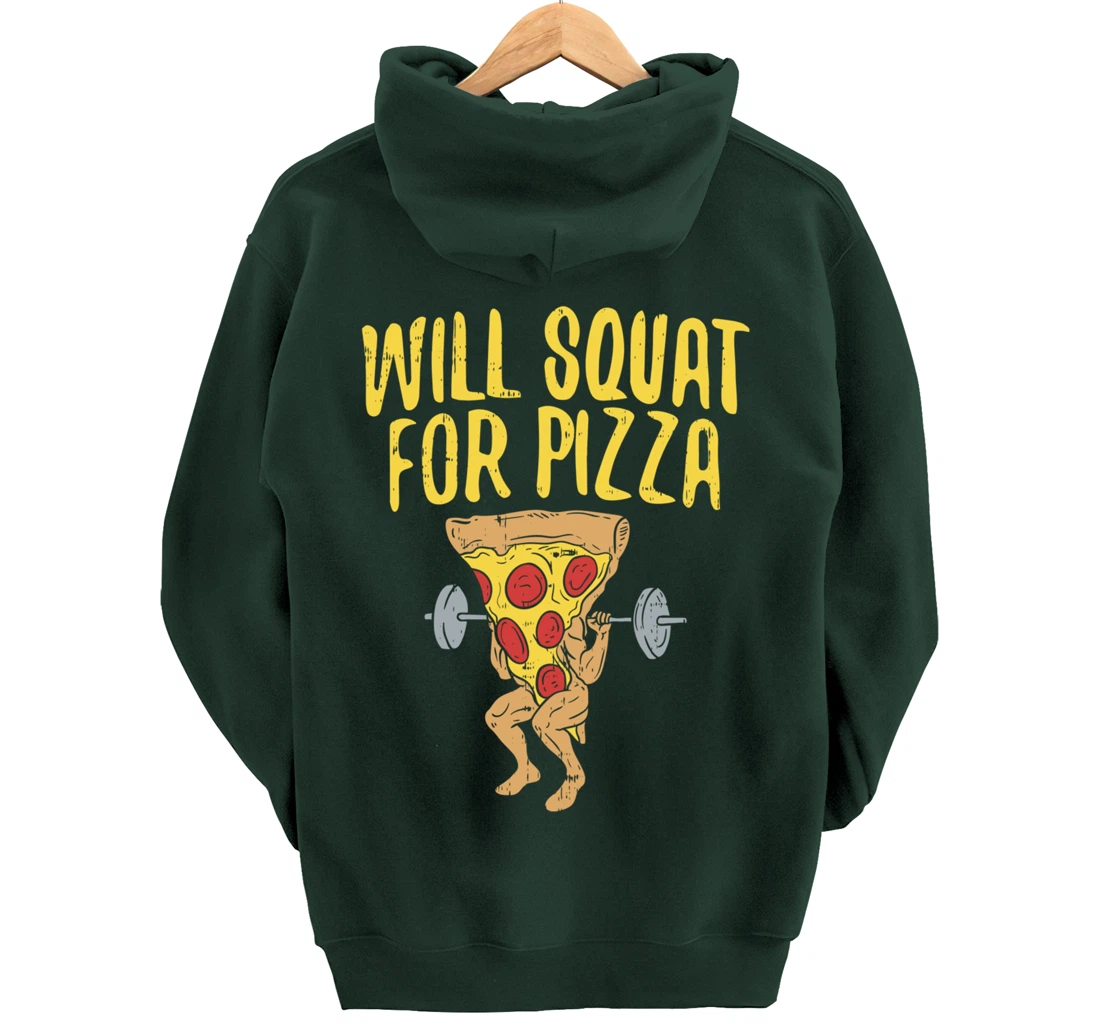 Fitness will squad for pizza Humor Graphic Novelty gift Pullover Hoodie