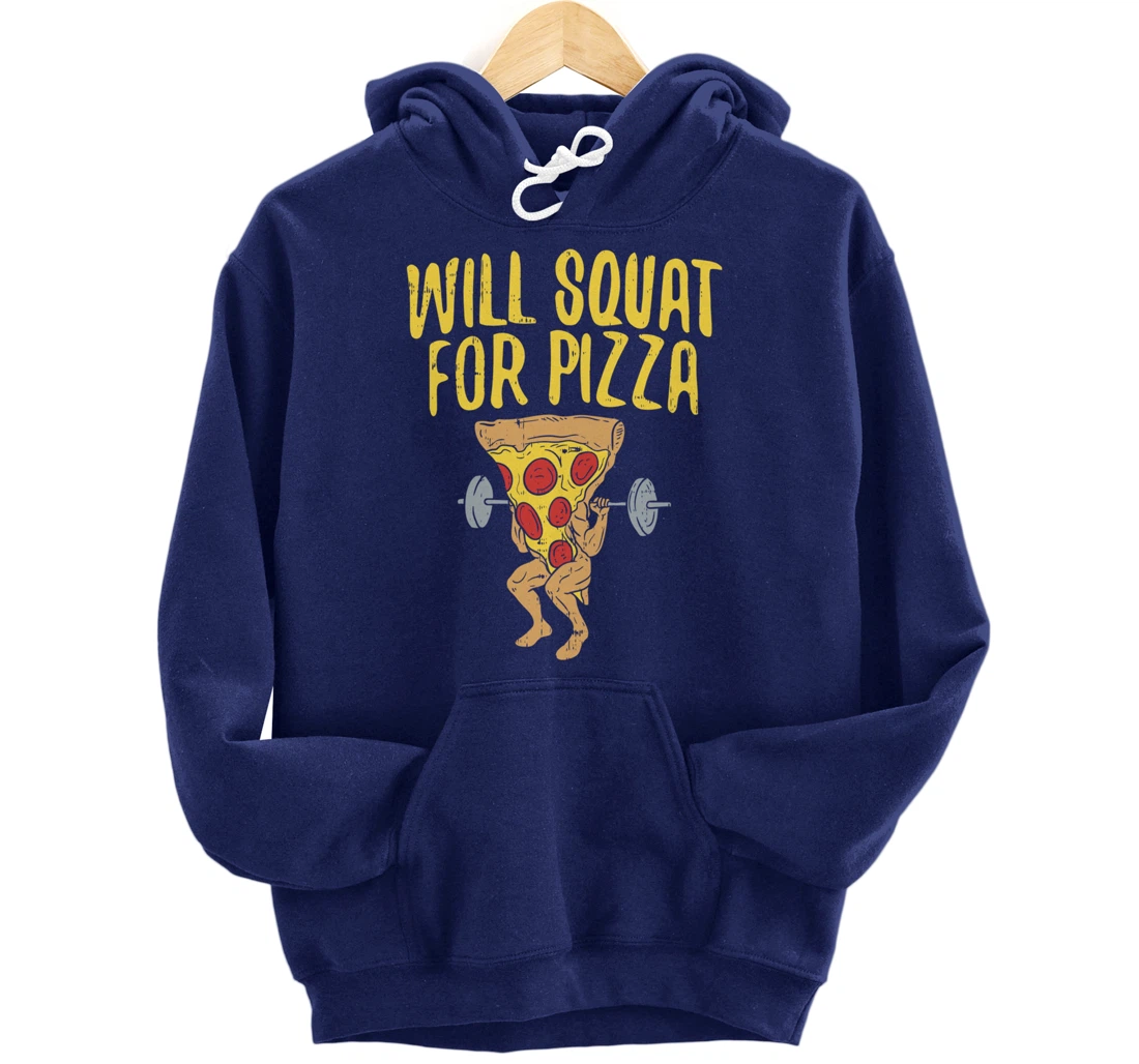 Fitness will squad for pizza Humor Graphic Novelty gift Pullover Hoodie