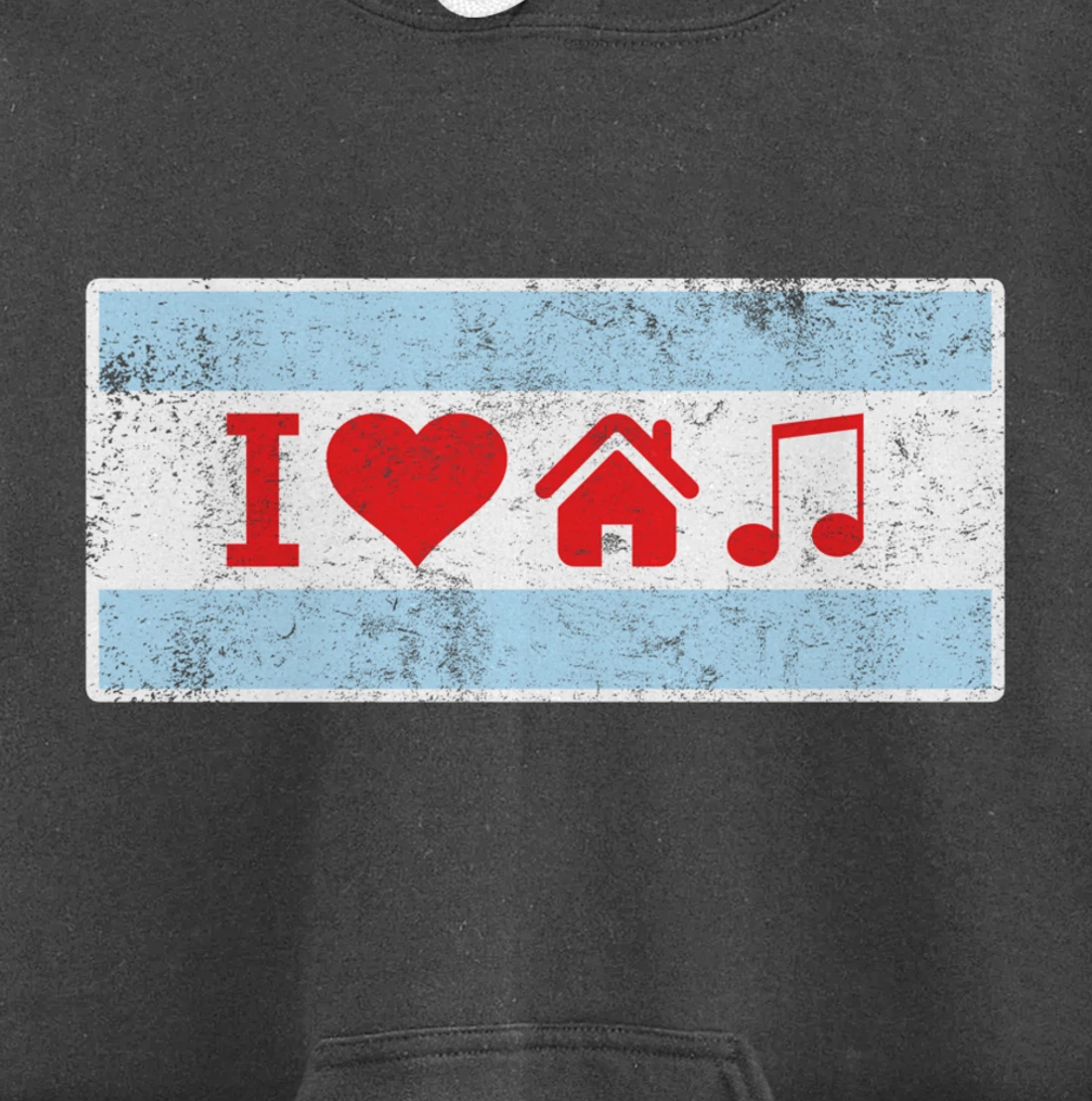 I Love Chicago House Music - Flag DJ Gift Pullover Hoodie