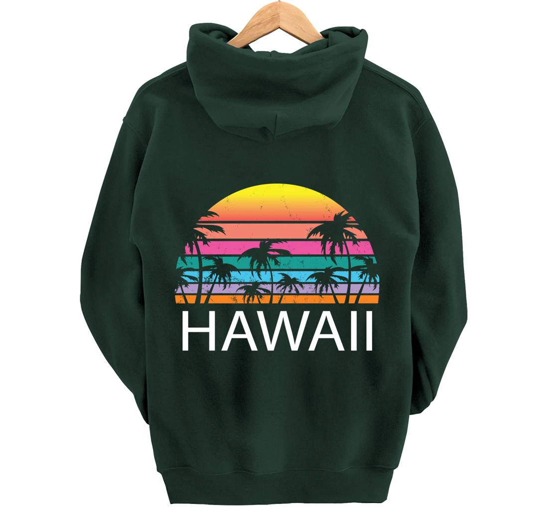 Hawaii Beach Maui Retro Hawaiian Surf Big Island Party Aloha Pullover Hoodie