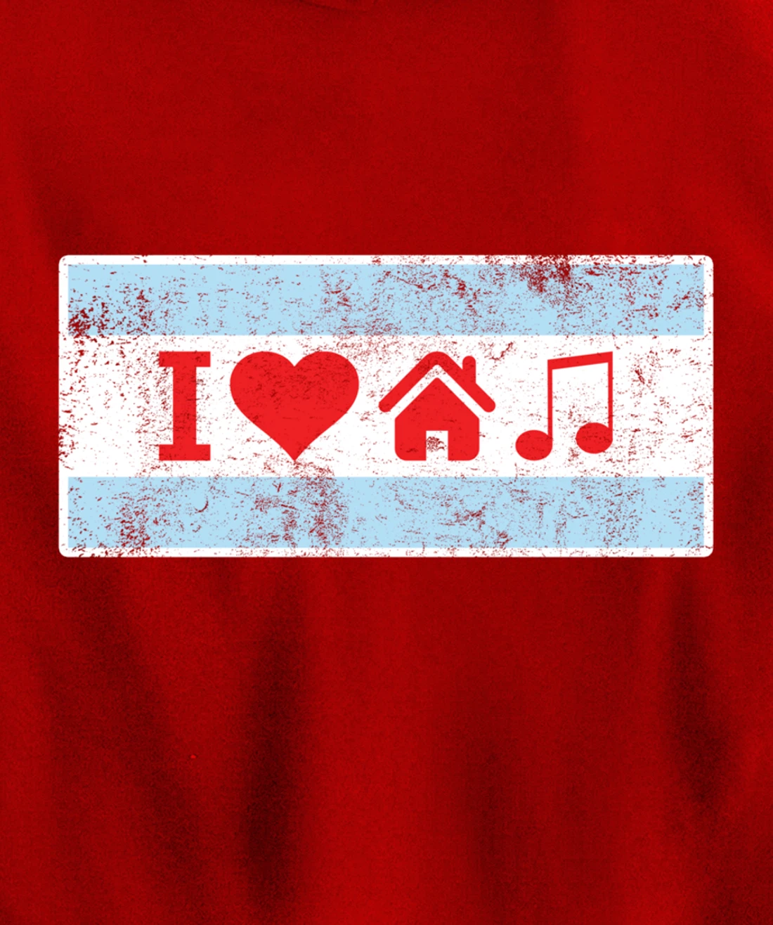 I Love Chicago House Music - Flag DJ Gift Pullover Hoodie