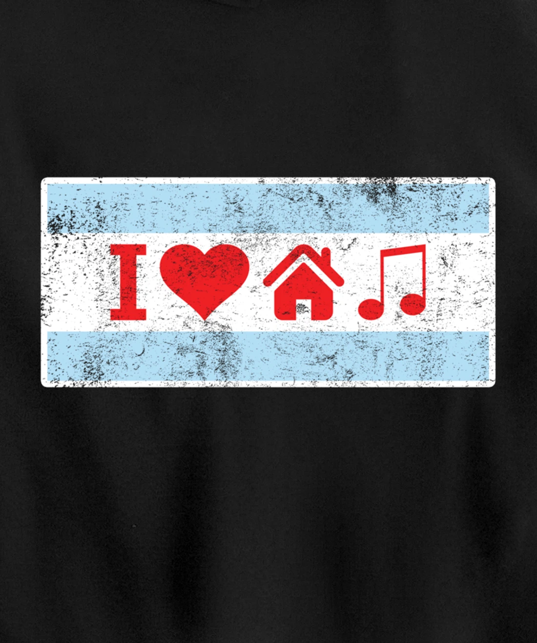 I Love Chicago House Music - Flag DJ Gift Pullover Hoodie