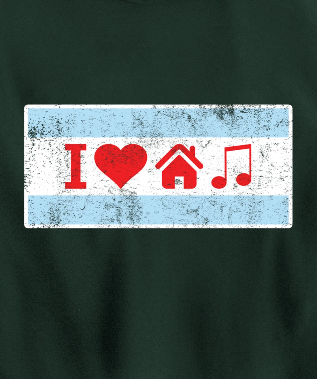 I Love Chicago House Music - Flag DJ Gift Pullover Hoodie