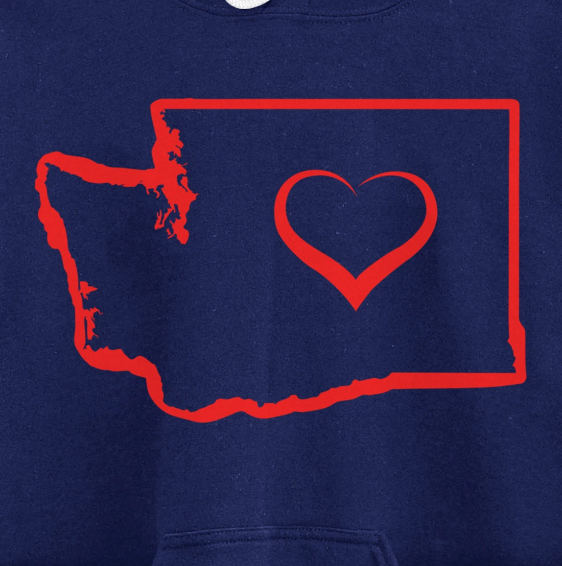 Washington Home State I Love Washington Heart Pullover Hoodie