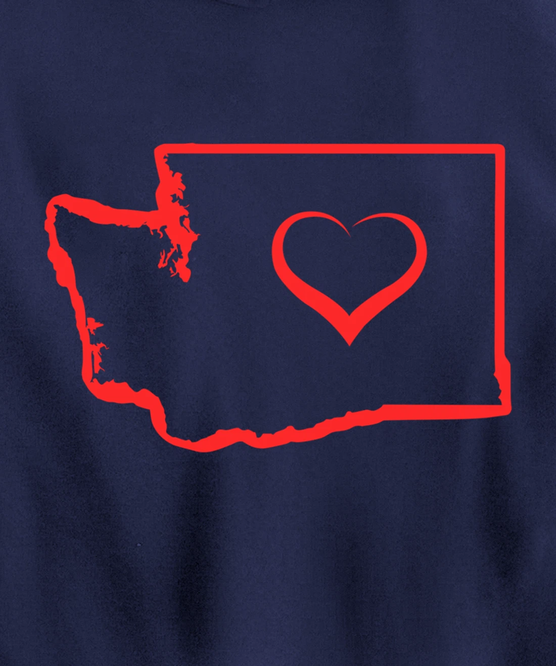 Washington Home State I Love Washington Heart Pullover Hoodie