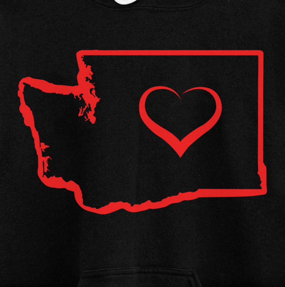 Washington Home State I Love Washington Heart Pullover Hoodie