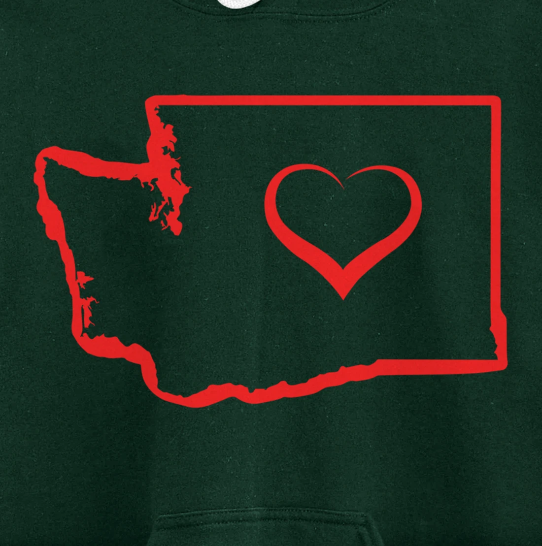 Washington Home State I Love Washington Heart Pullover Hoodie