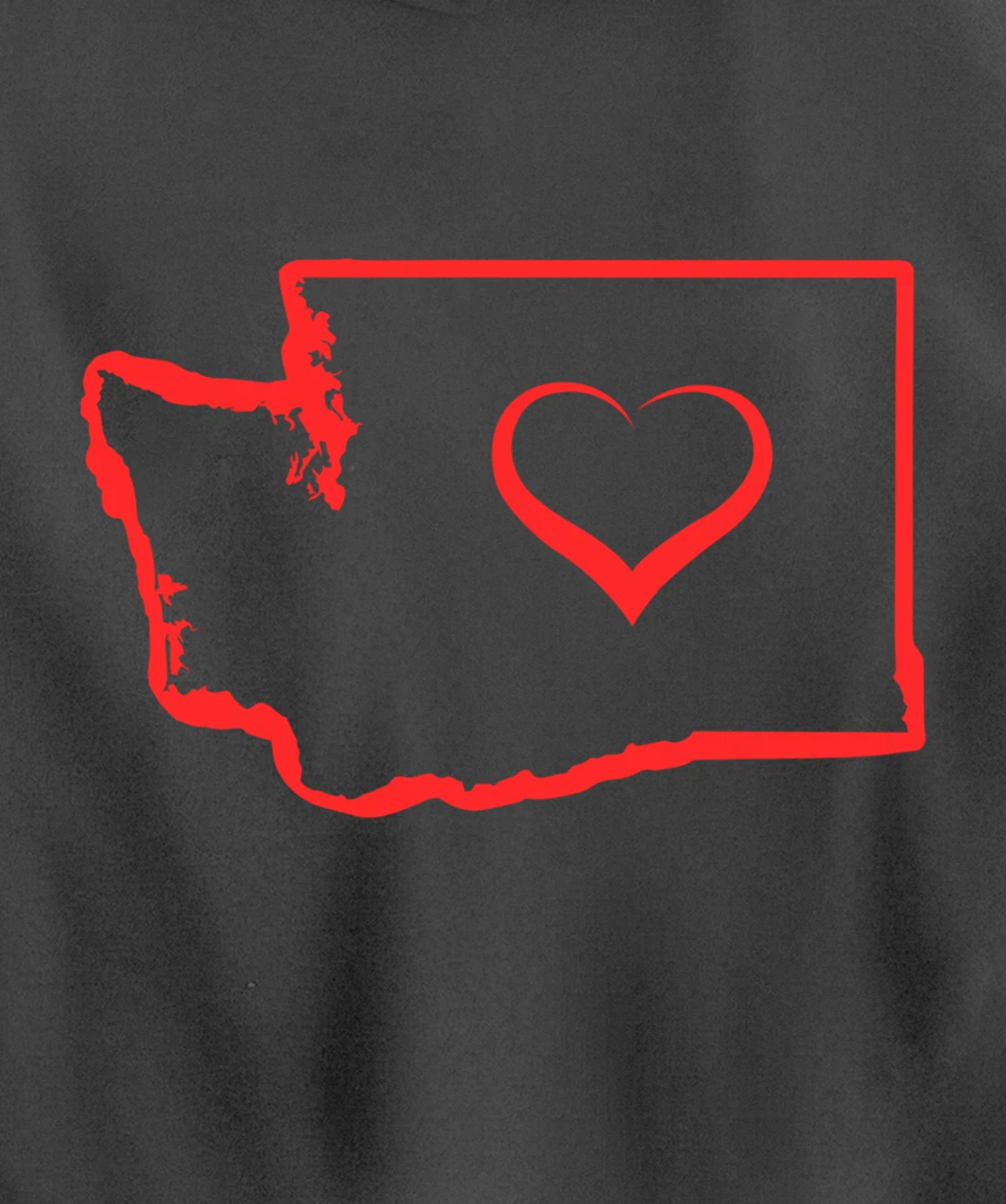 Washington Home State I Love Washington Heart Pullover Hoodie