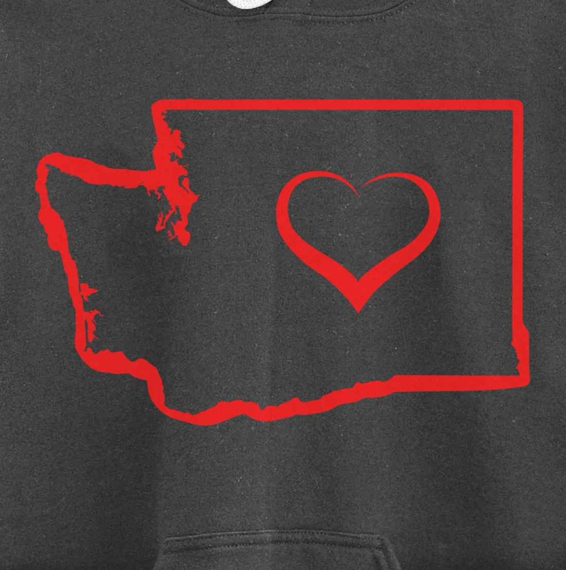 Washington Home State I Love Washington Heart Pullover Hoodie