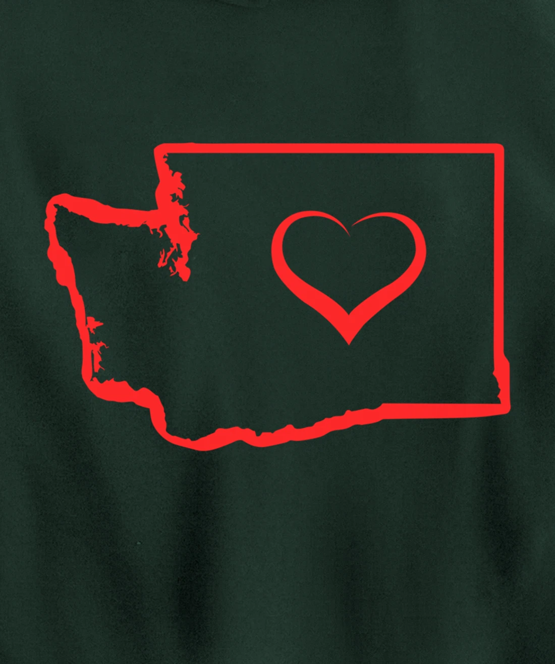 Washington Home State I Love Washington Heart Pullover Hoodie
