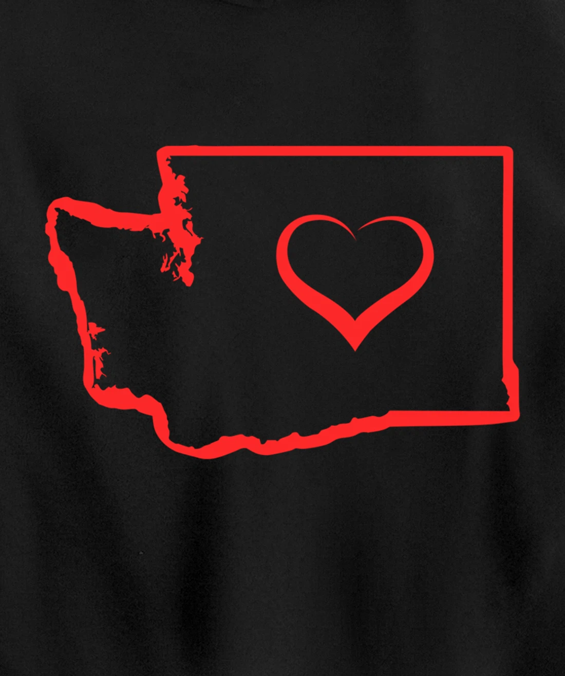 Washington Home State I Love Washington Heart Pullover Hoodie