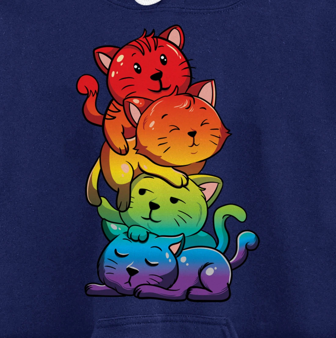 Kawaii Cat Pile LGBT Gay Pride Flag Kittens Pullover Hoodie