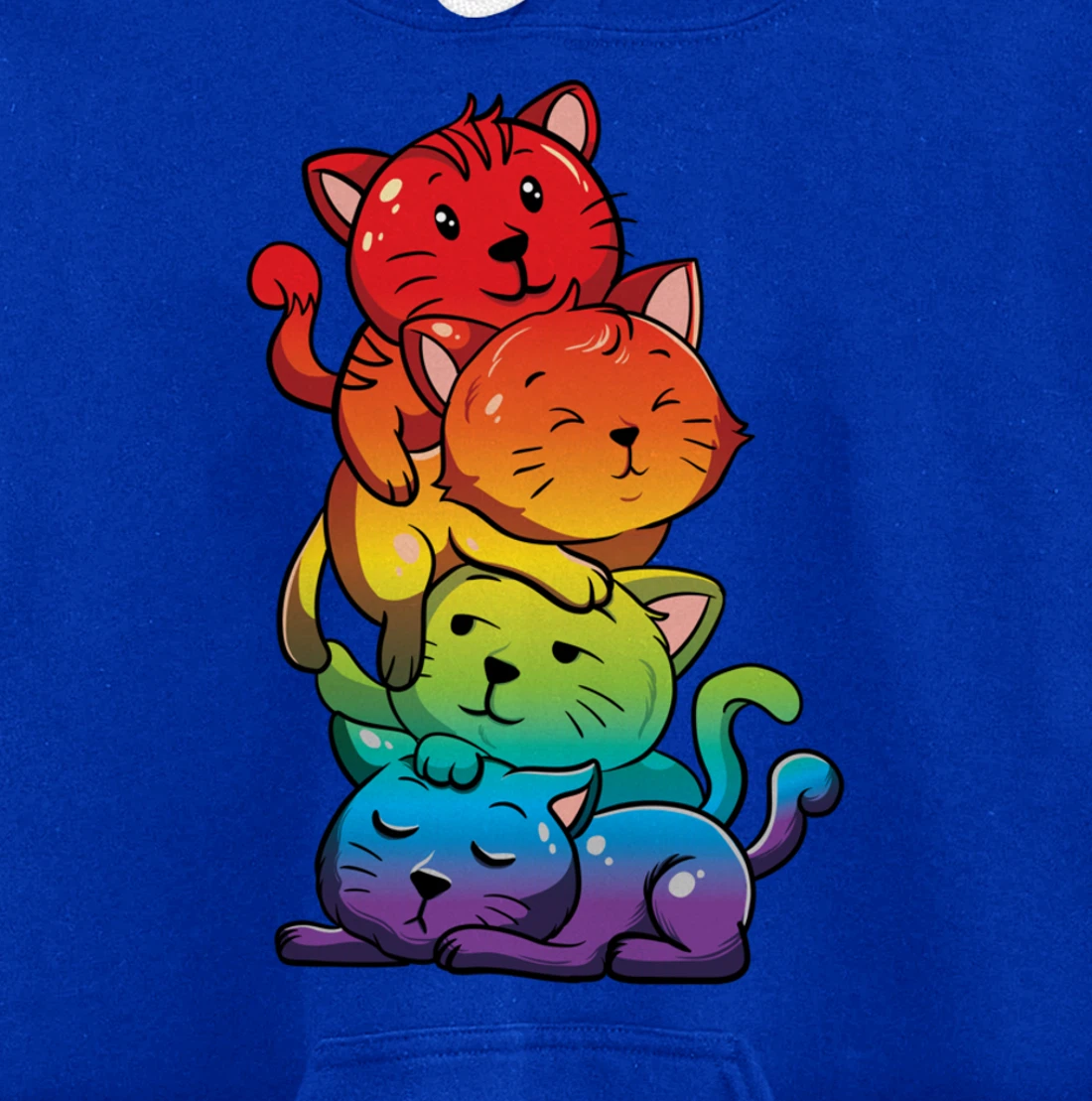 Kawaii Cat Pile LGBT Gay Pride Flag Kittens Pullover Hoodie