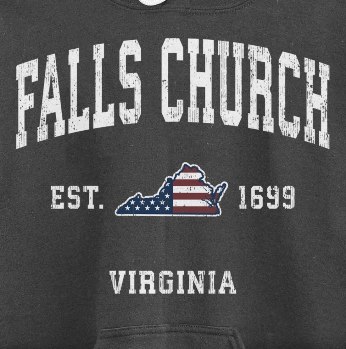 Falls Church Virginia VA Vintage American Flag Sports Design Pullover Hoodie
