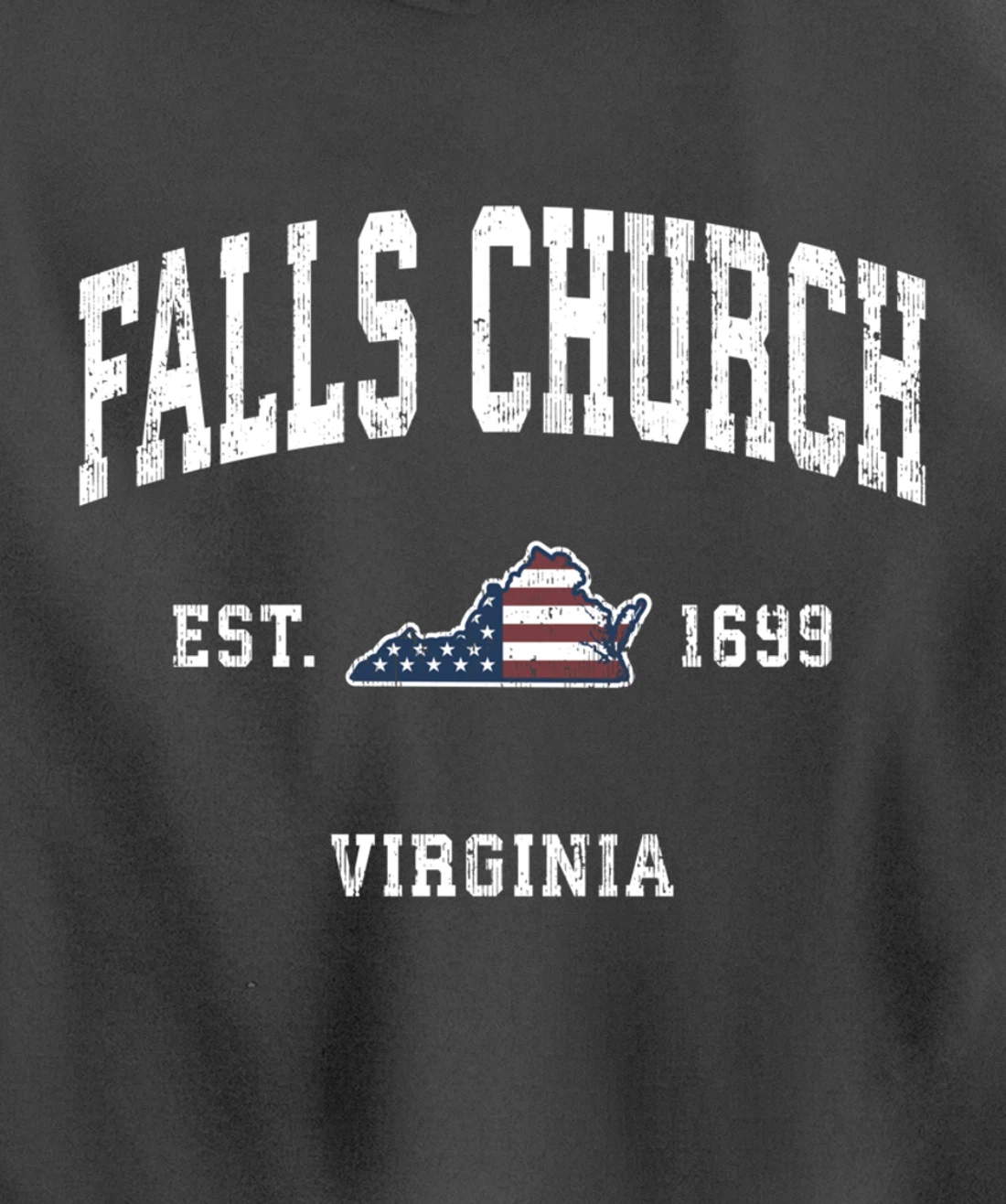 Falls Church Virginia VA Vintage American Flag Sports Design Pullover Hoodie