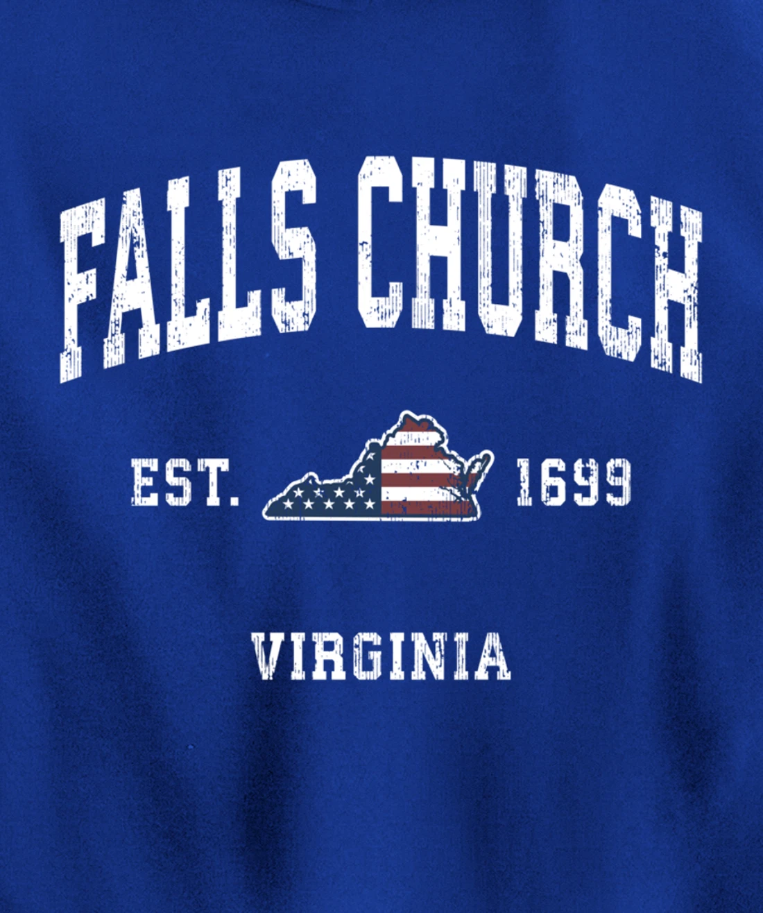 Falls Church Virginia VA Vintage American Flag Sports Design Pullover Hoodie