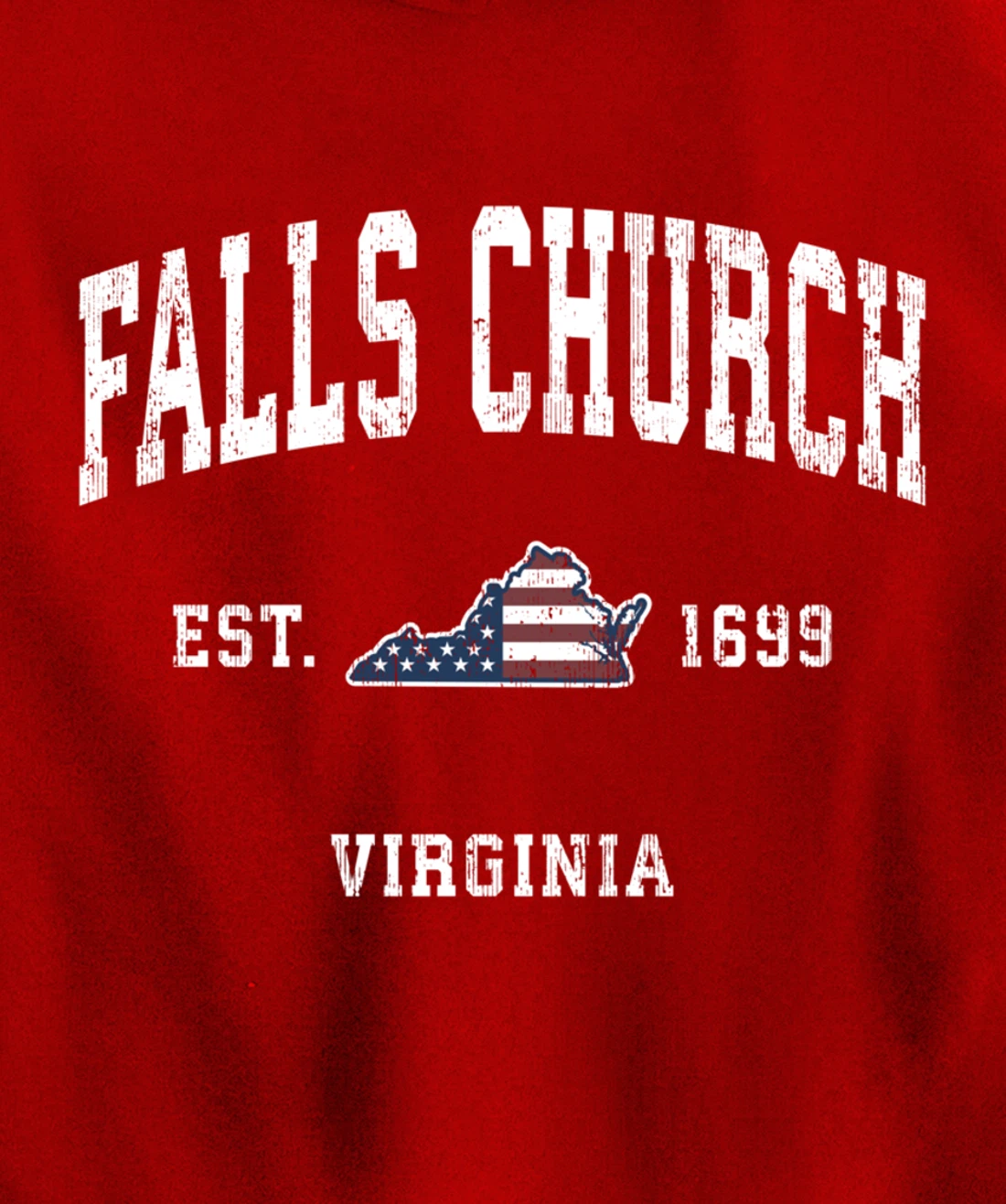Falls Church Virginia VA Vintage American Flag Sports Design Pullover Hoodie