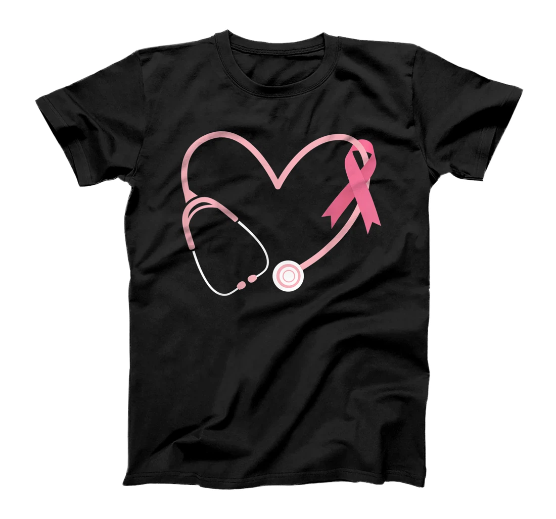 Doctor Nurse Heart Love Pink Ribbon Cute Breast Cancer Gifts T-Shirt