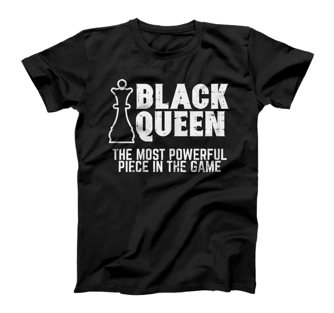 Womens Black Queen Most Powerful Chess African American Women Gift T-Shirt