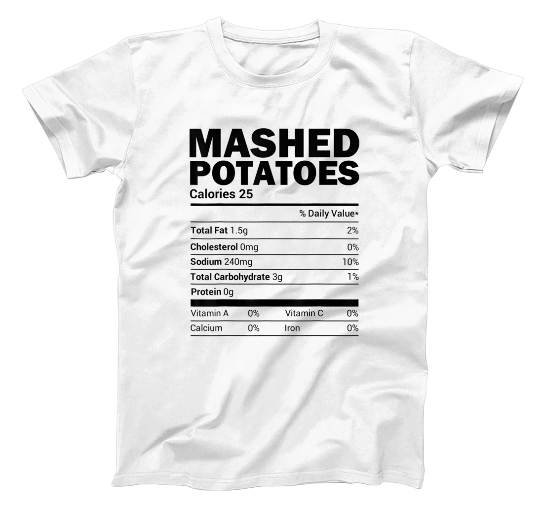 Mashed Potato Nutrition Tee Funny Matching Christmas Costume T-Shirt