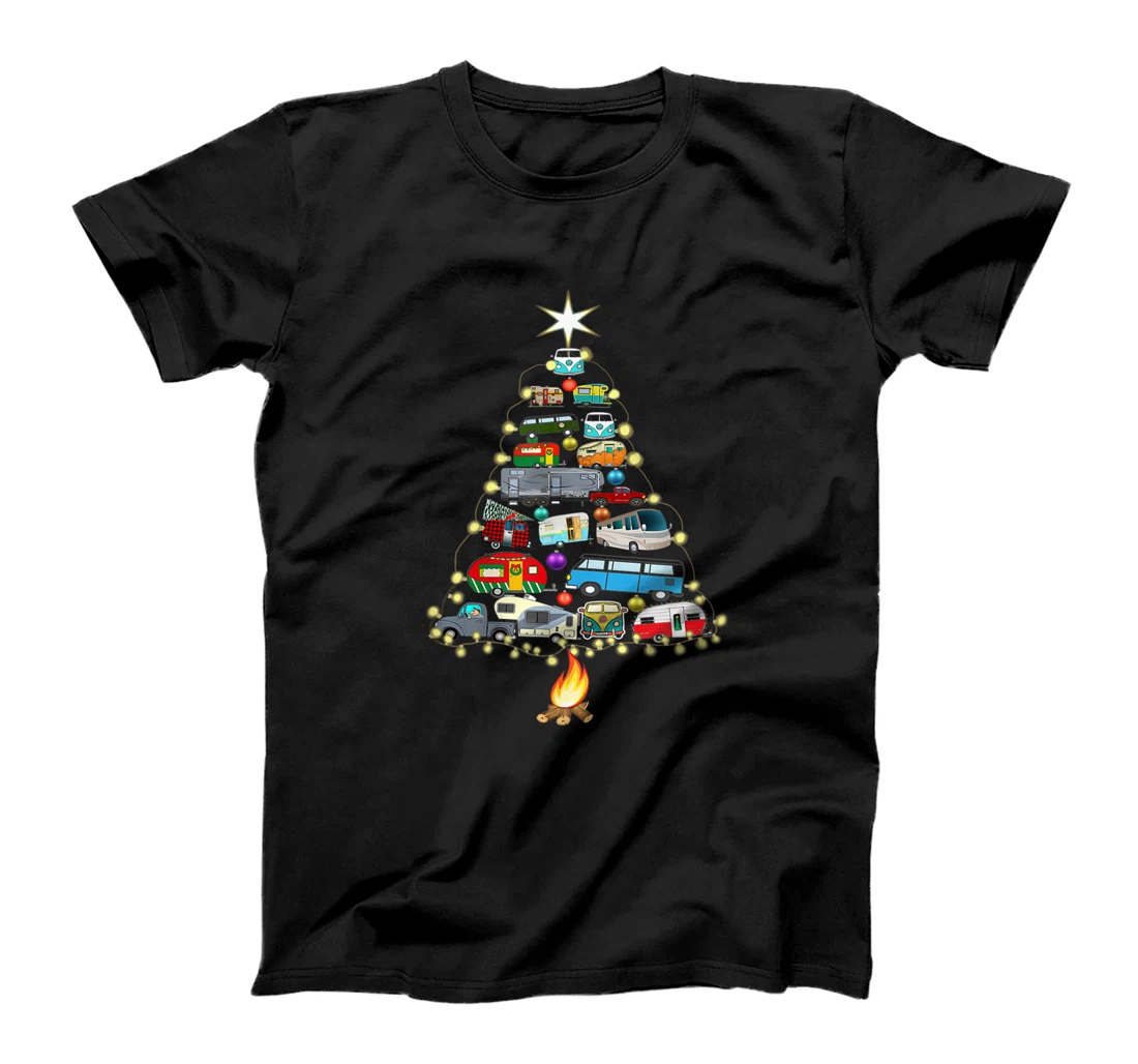 Christmas Tree Camper Vehicles Camping RVing Trailers Gift T-Shirt