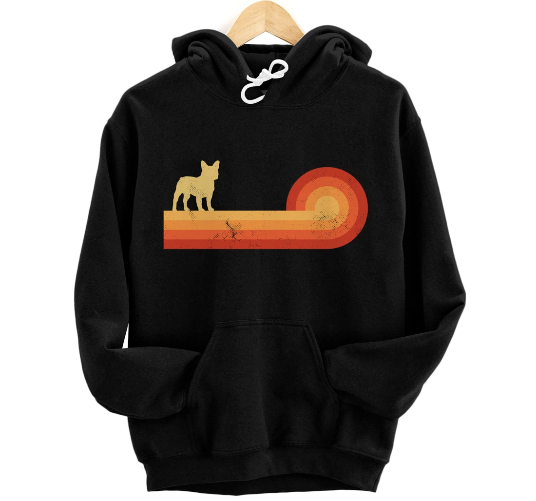 French Bulldog Retro Vintage 60s 70s Sunset Dog Lovers Men Pullover Hoodie