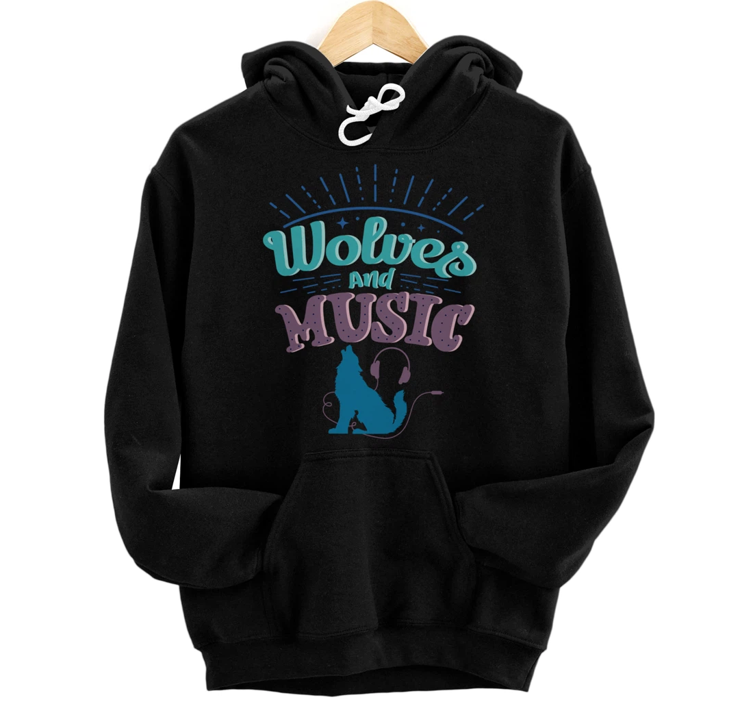 Music and Wolves Sound Musician Wolf Pullover Hoodie