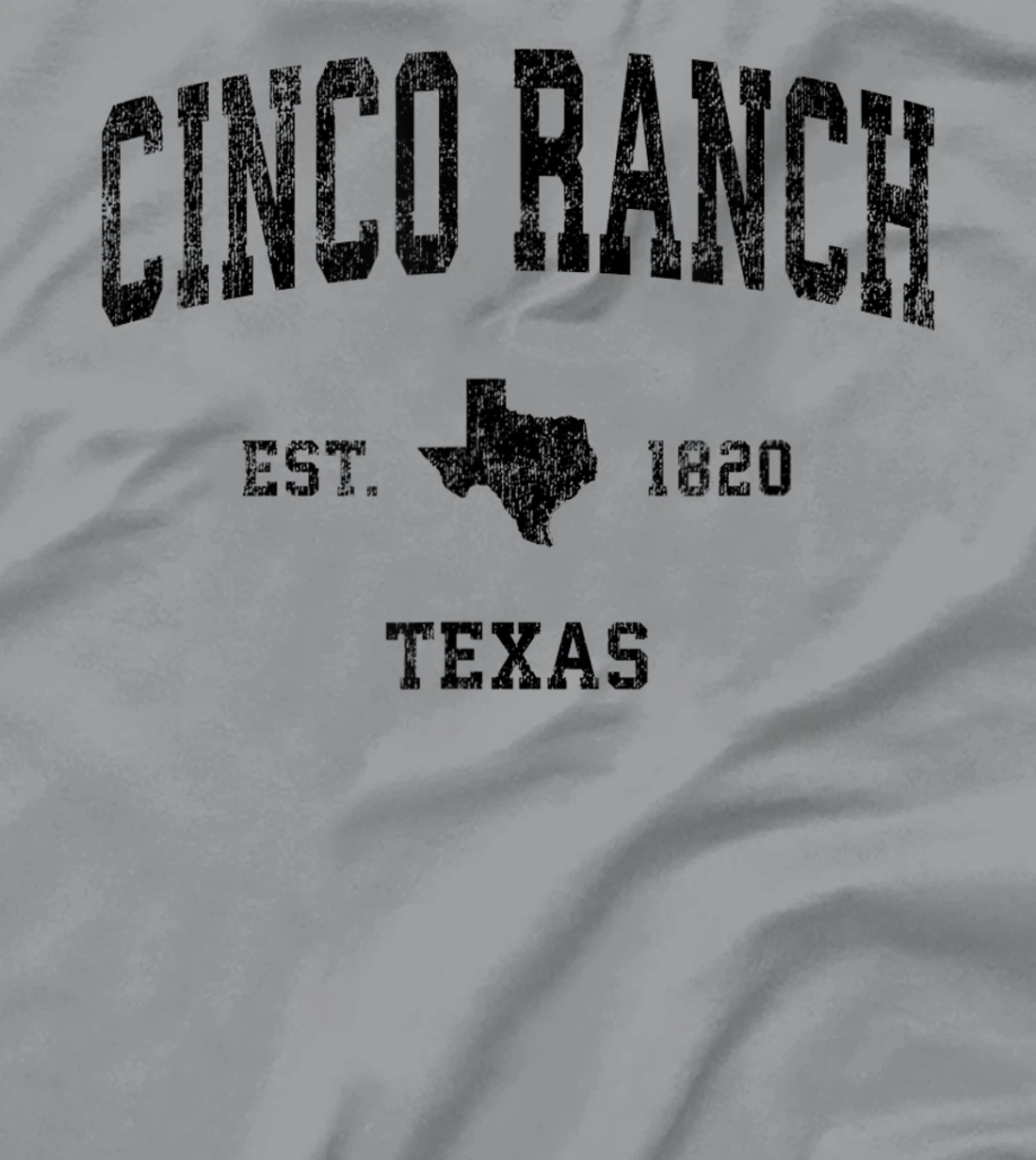Womens Cinco Ranch Texas TX Vintage Sports Design Black Print T-Shirt