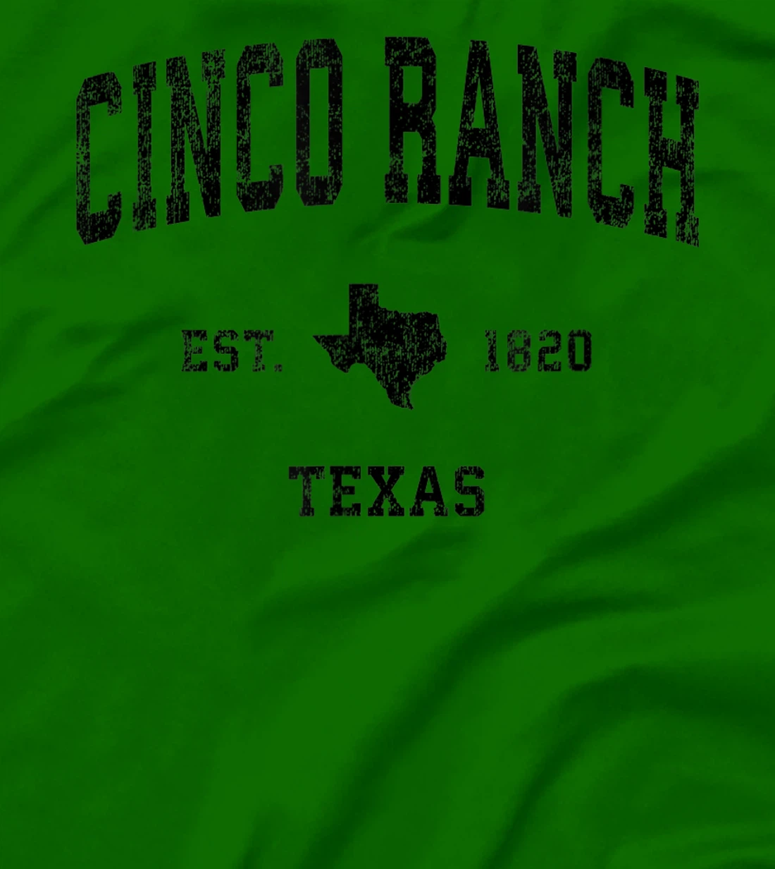 Womens Cinco Ranch Texas TX Vintage Sports Design Black Print T-Shirt