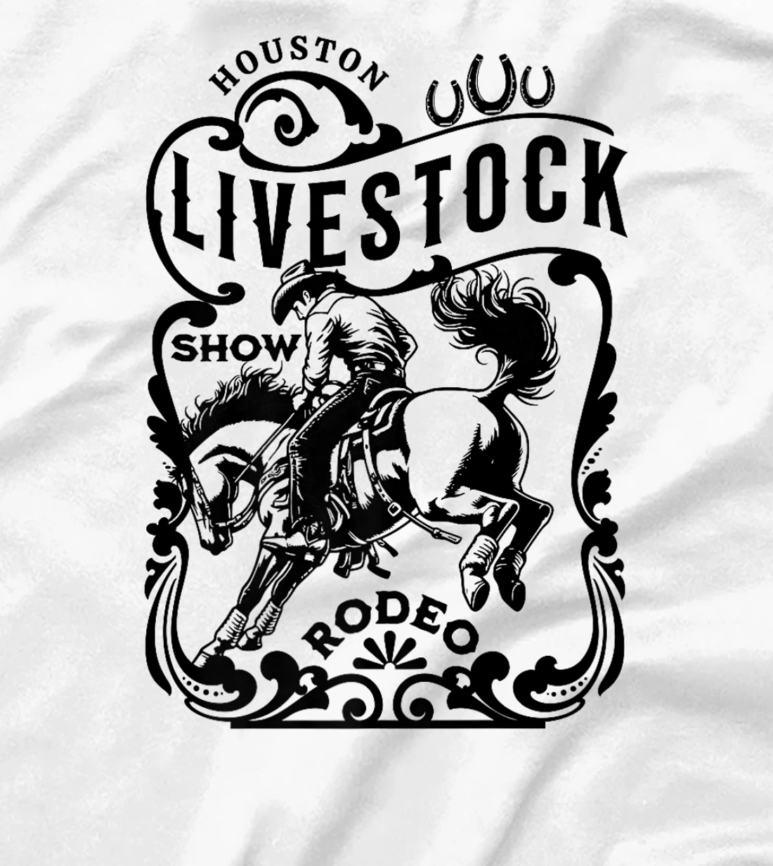 Houston Texas Livestock Show and Rodeo Cowboy and Horse Premium T-Shirt
