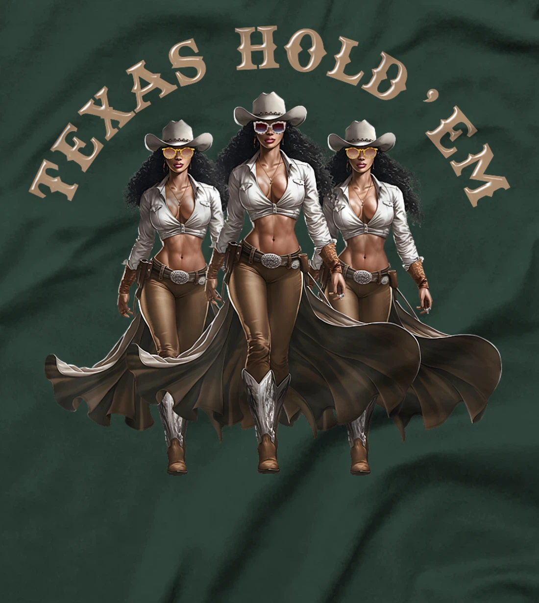 Texas Hold'em Melanin Cowgirl Howdy Western Rodeo Texas T-Shirt