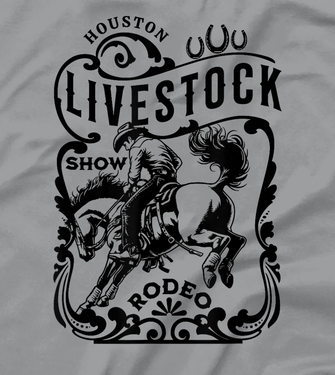 Houston Texas Livestock Show and Rodeo Cowboy and Horse T-Shirt