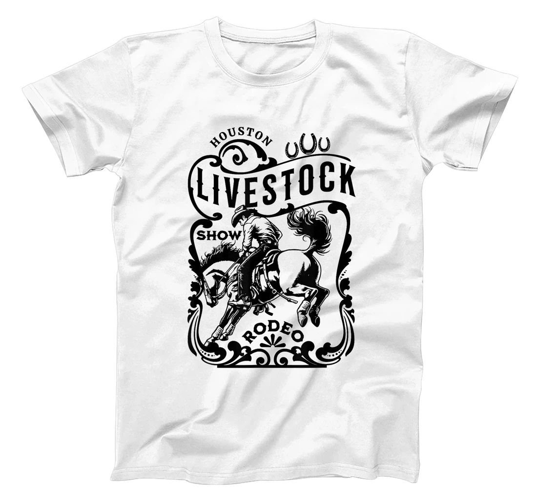 Houston Texas Livestock Show and Rodeo Cowboy and Horse T-Shirt