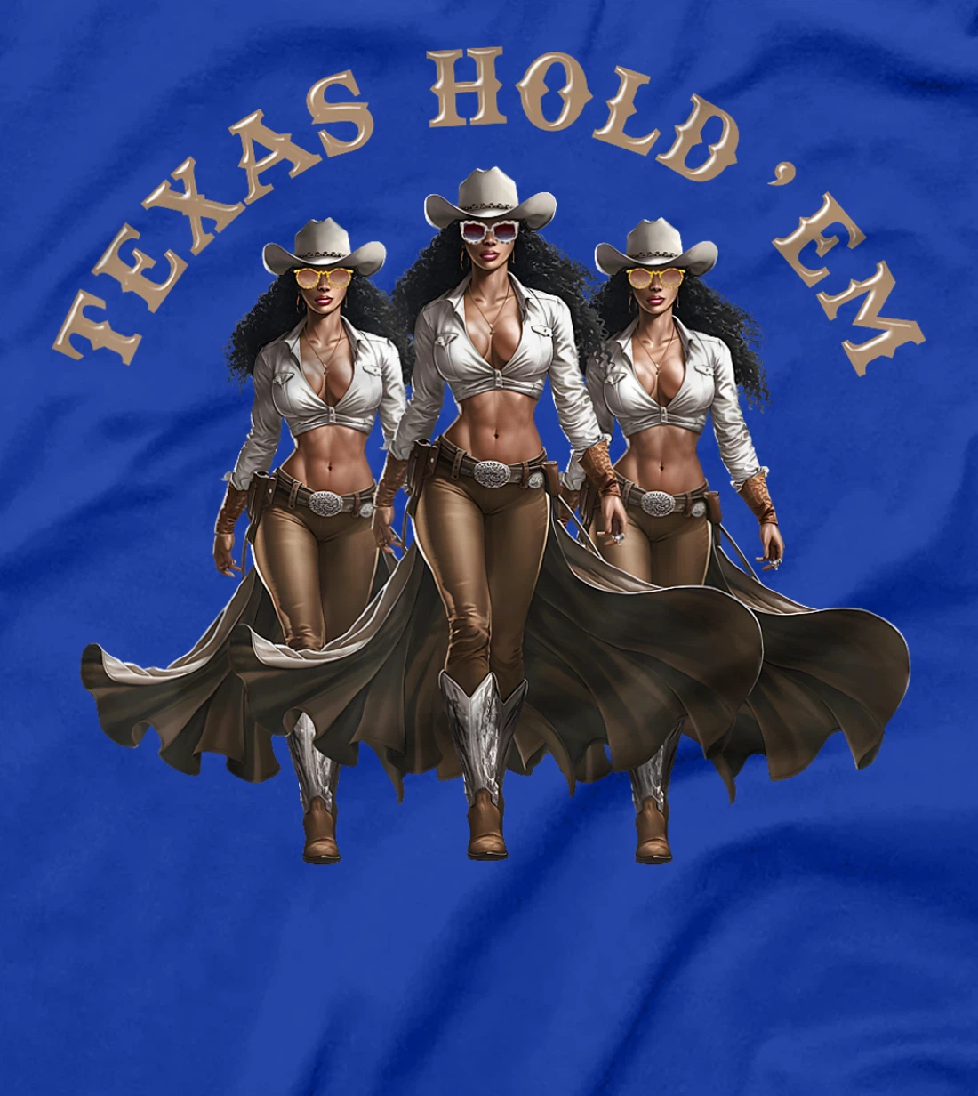 Texas Hold'em Melanin Cowgirl Howdy Western Rodeo Texas T-Shirt