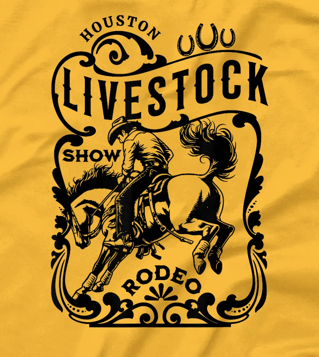 Houston Texas Livestock Show and Rodeo Cowboy and Horse T-Shirt