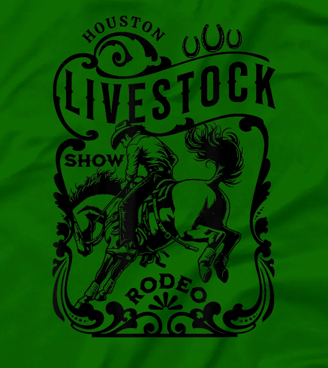 Houston Texas Livestock Show and Rodeo Cowboy and Horse T-Shirt