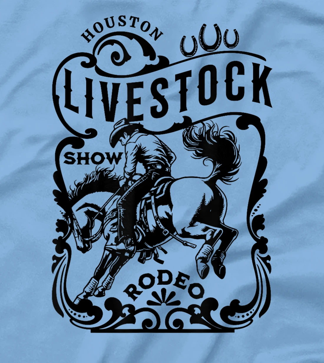 Houston Texas Livestock Show and Rodeo Cowboy and Horse T-Shirt