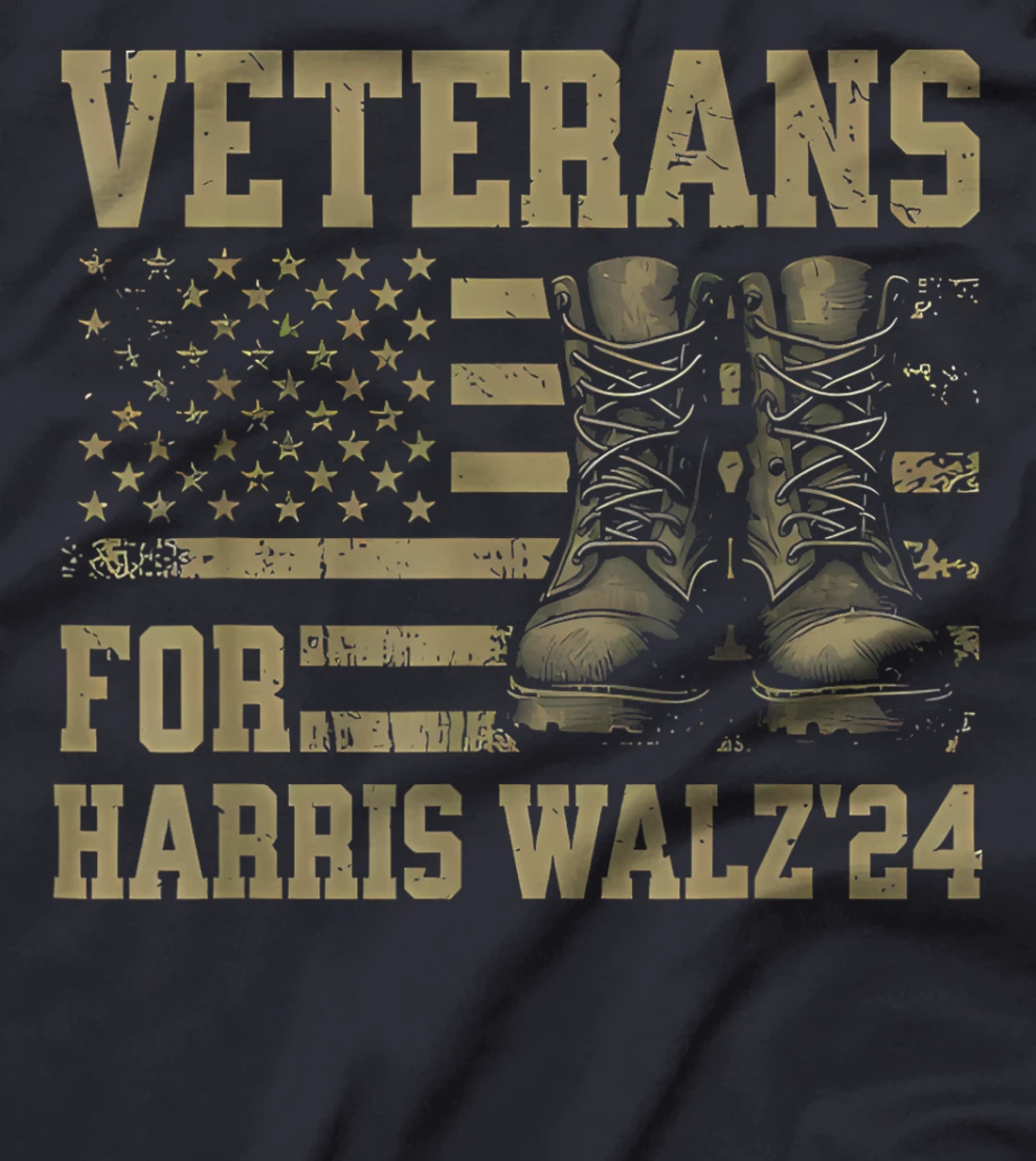 Veterans For Harris Walz Waltz 2024 Presidential Campaign T-Shirt