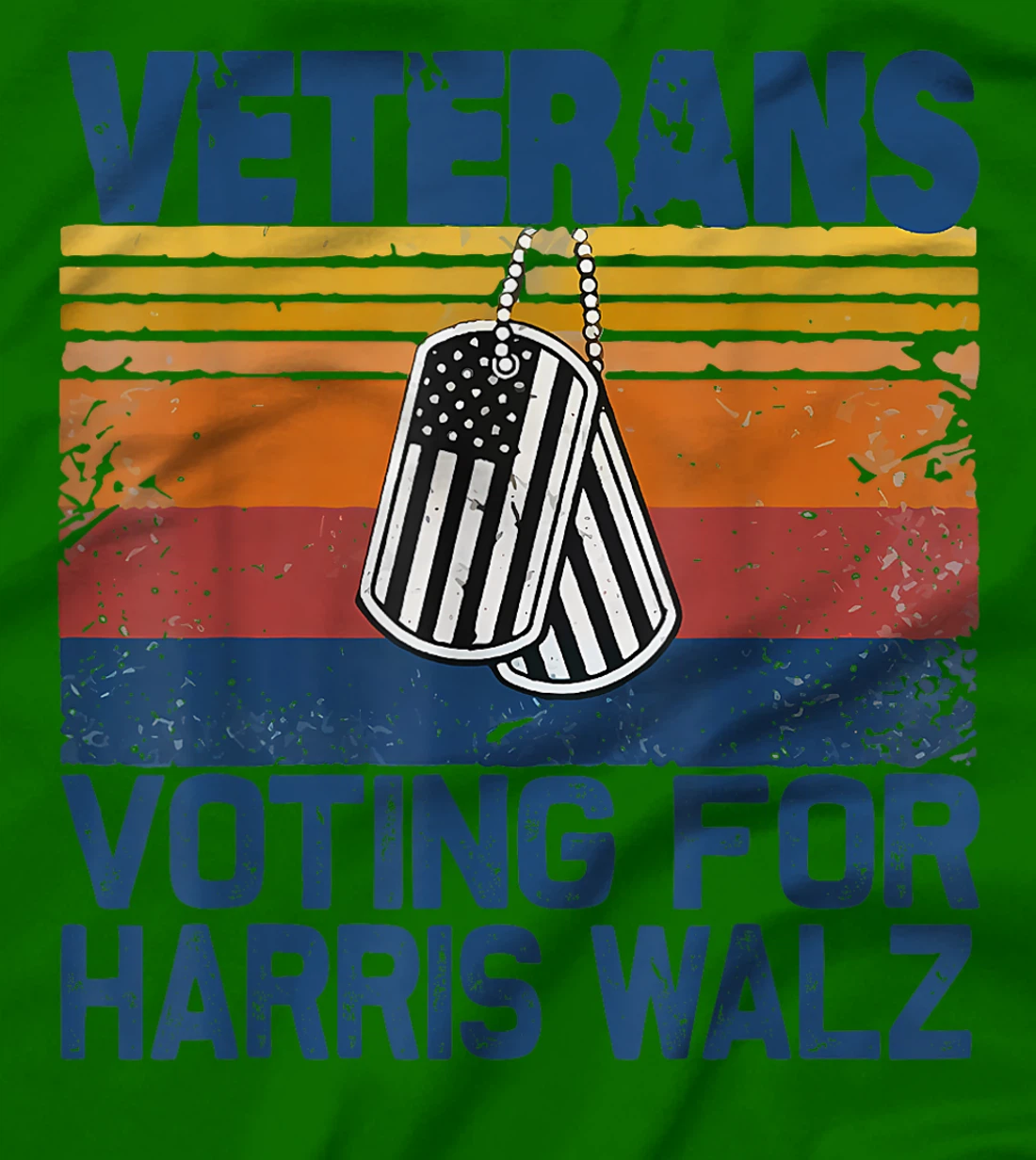Retro Vintage Veterans Voting For Harris Walz Waltz 2024 T-Shirt