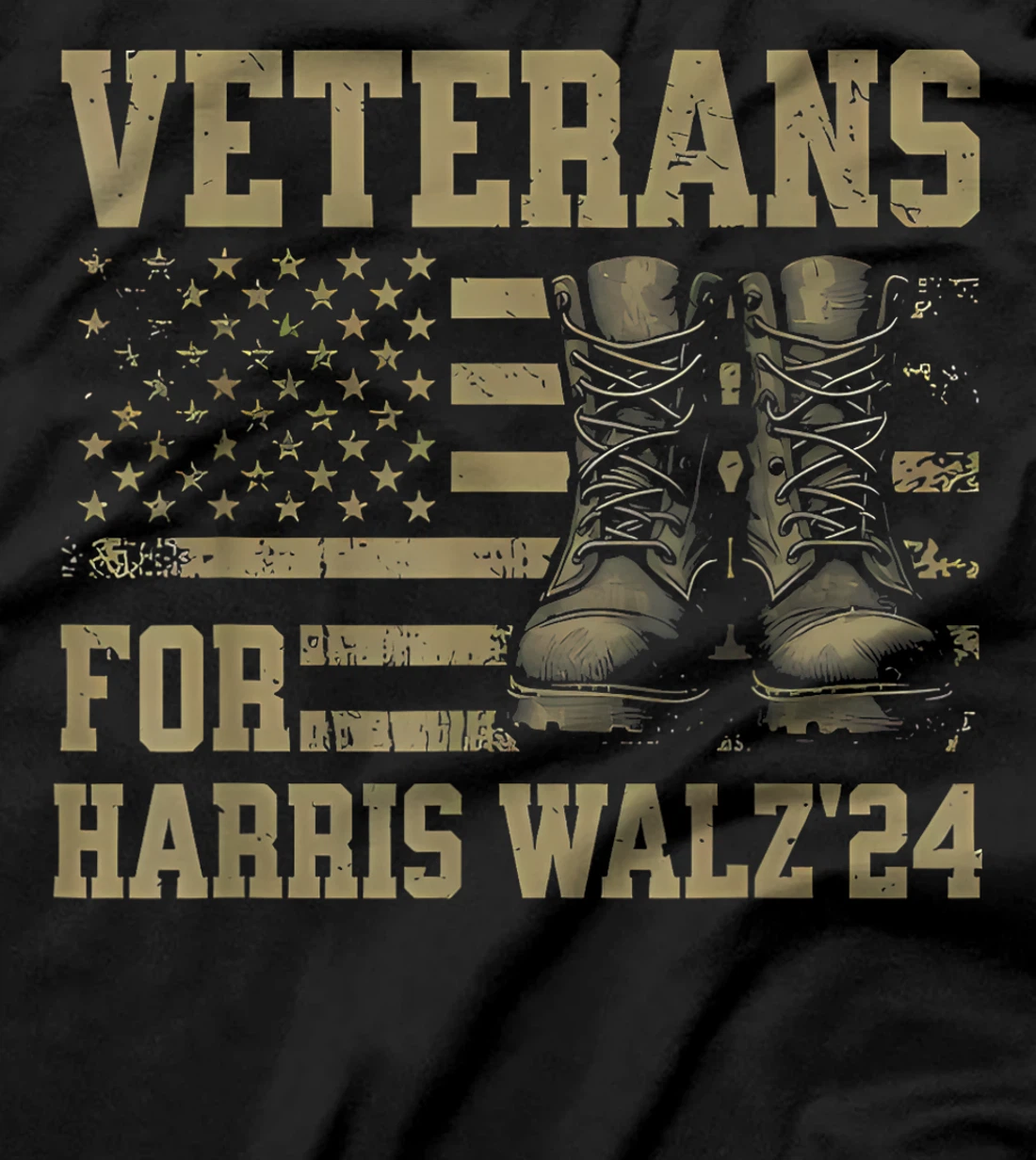 Veterans For Harris Walz Waltz 2024 Presidential Campaign T-Shirt