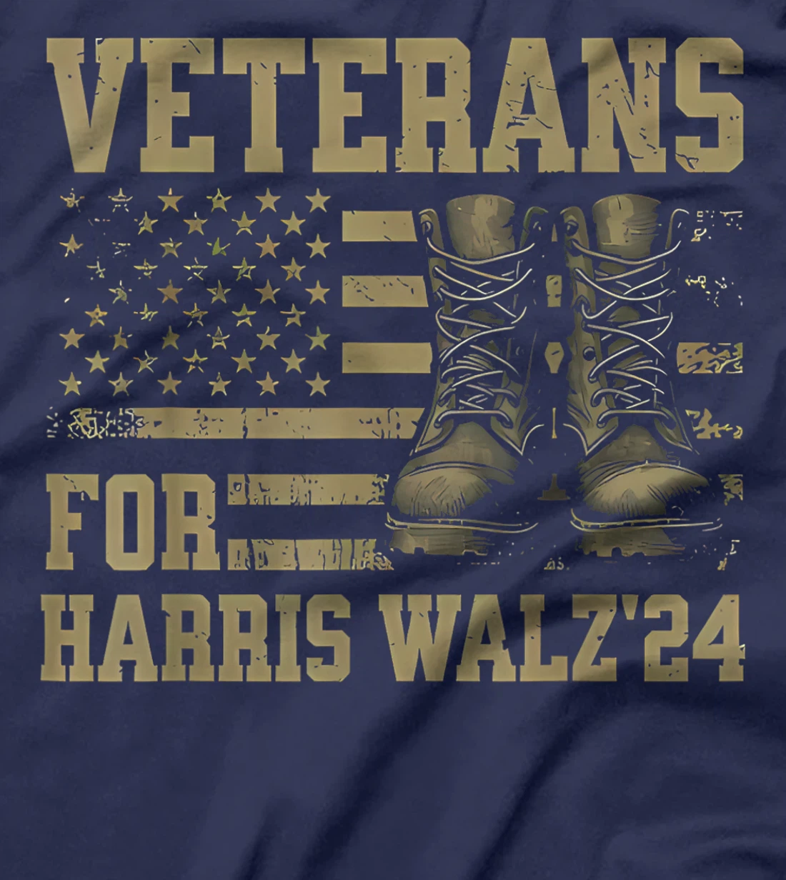 Veterans For Harris Walz Waltz 2024 Presidential Campaign T-Shirt