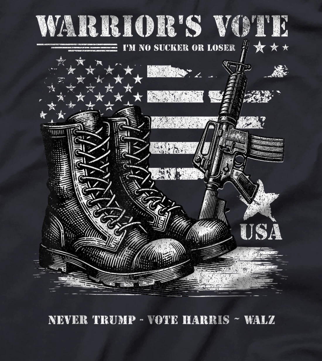 Veterans for Harris Walz 2024 Military Vets Never Trump T-Shirt