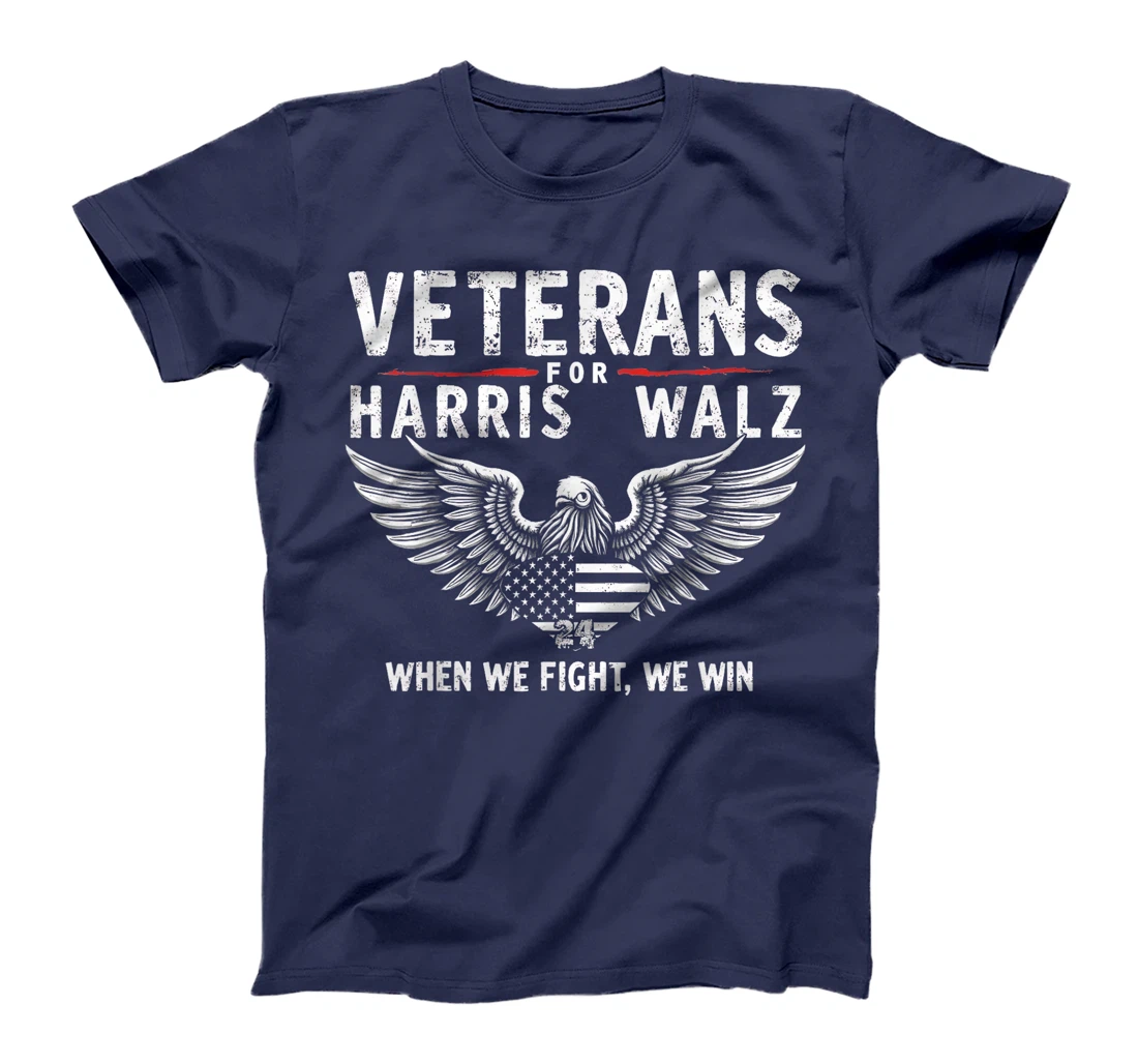 Veterans For Harris Walz 2024 Vote Blue Democrat T-Shirt