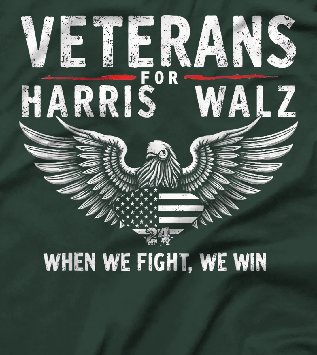 Veterans For Harris Walz 2024 Vote Blue Democrat T-Shirt
