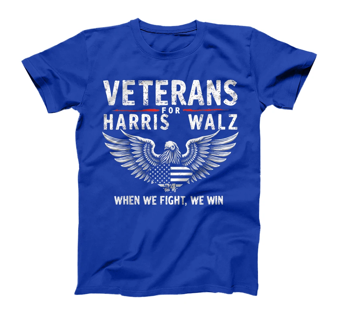 Veterans For Harris Walz 2024 Vote Blue Democrat T-Shirt