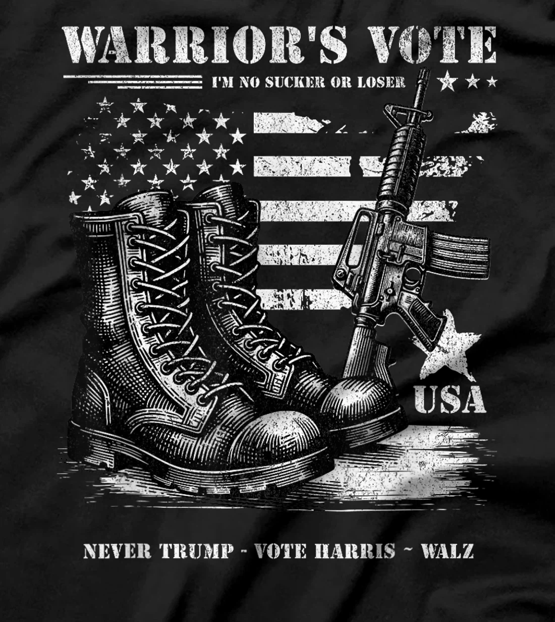 Veterans for Harris Walz 2024 Military Vets Never Trump T-Shirt