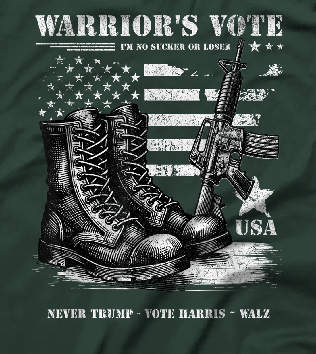 Veterans for Harris Walz 2024 Military Vets Never Trump T-Shirt